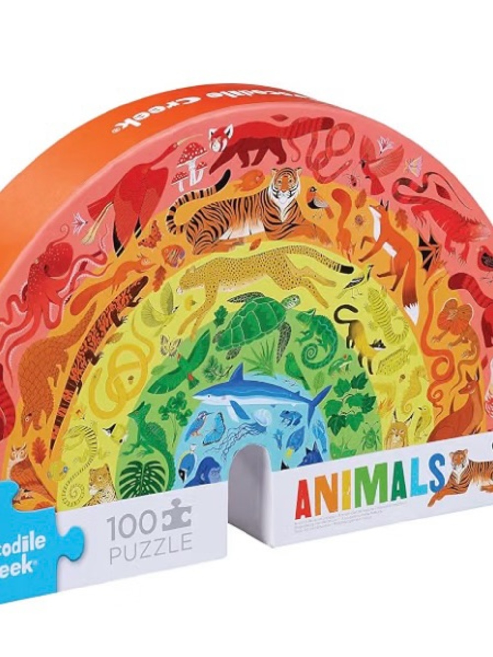 Animals 100-Piece Kids Puzzle — Multicolor Rainbow Design